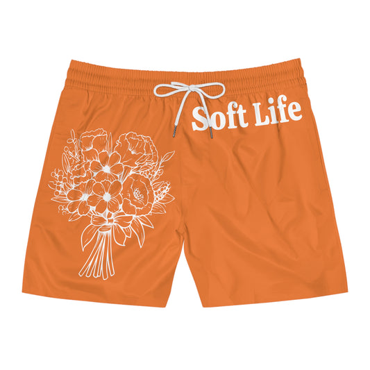 Orange Soft Life Swim Trunks