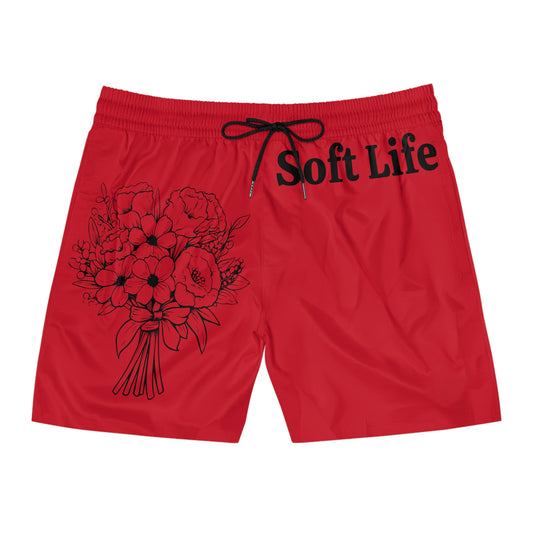 Red Soft Life Swim Trunks